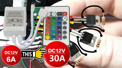 RGB control box 12V 6A transform into 12V 30A Из RGB control box 12V