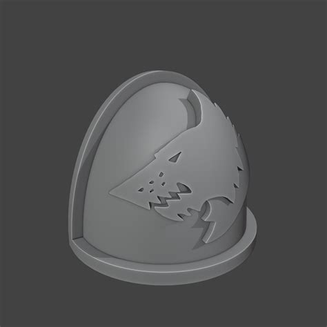 STL File Shoulder Pad For MKIV Power Armour Space Wolves 3D Printable