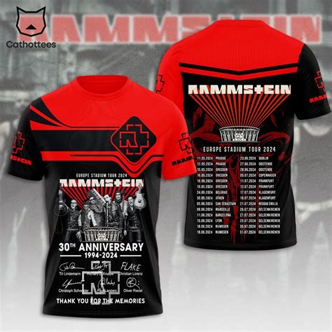 Europe Stadium Tour 2024 Rammstein Logo 30th Anniversary 1994 2024