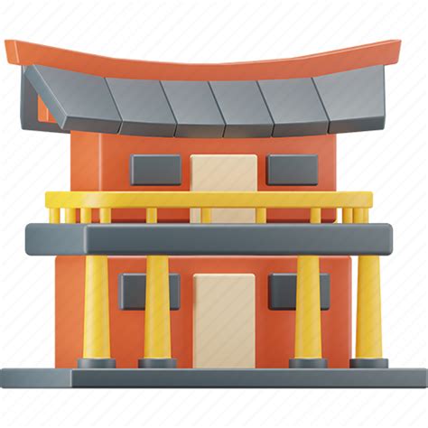 Shinto, traditional, building, japan 3D illustration - Download on ...