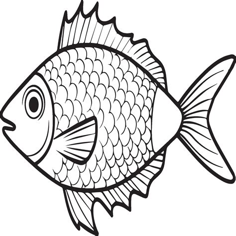 Fish coloring pages for coloring book. Fish outline pages. Fish outline vector 39893698 Vector ...