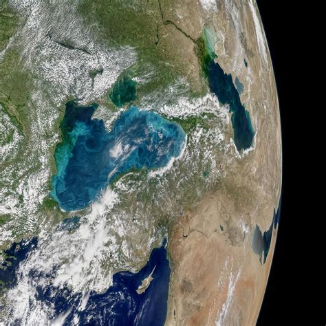 NASA's Aqua satellite spots brightest turquoise swirls in Black Sea ...