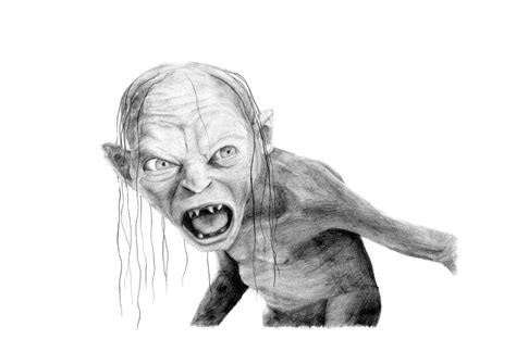 GOLLUM Pencil Drawing - Etsy UK