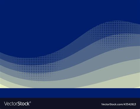 Abstract Blue Wave Pattern With Halftone Effect Vector Image