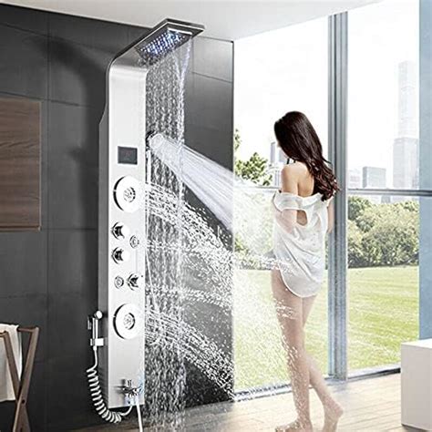 Alenart Shower Panel Tower System Led Multi Function Shower Panel With