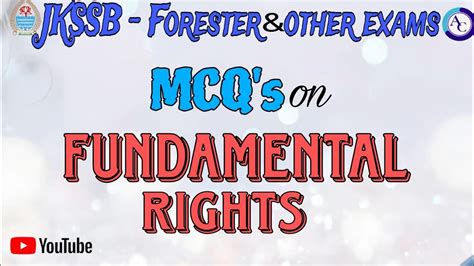 MCQS CUM REVISION FUNDAMENTAL RIGHTS JKSSB VLW OTHER EXAMS ALSO YouTube