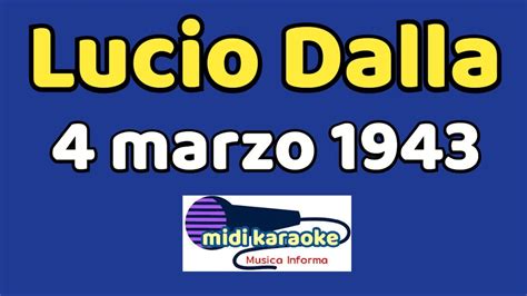 Lucio Dalla 4 MARZO 1943 Karaoke YouTube