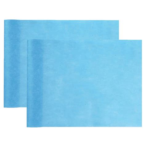 Santex Tafelloper Op Rol 2x Polyester Turquoise Blauw 30 Cm X