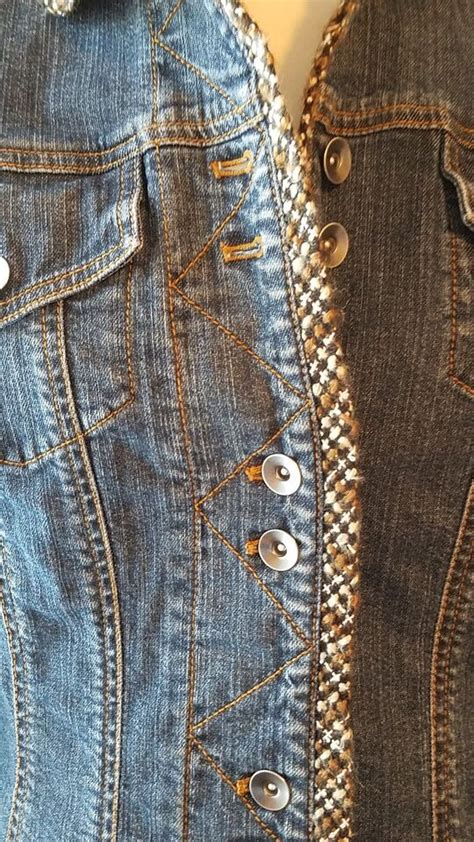 Coldwater Creek Denim Jacket With Tweed Accents Size 8 EBay