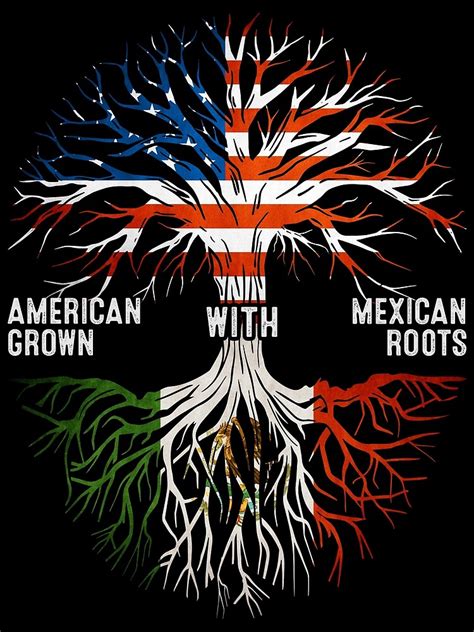 American Grown With Mexican Roots Tree Mexico Flag Poster For Sale By