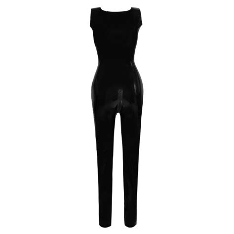 Late X Latex Catsuit Tutina In Lattice Colore Nero Aderente