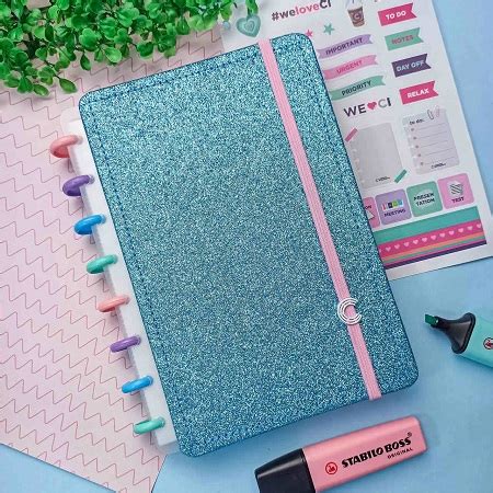 Caderno Inteligente Let S Glitter Ocean Blue Estudante Livraria