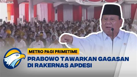 Prabowo Tawarkan Gagasan Di Rakernas Apdesi Youtube