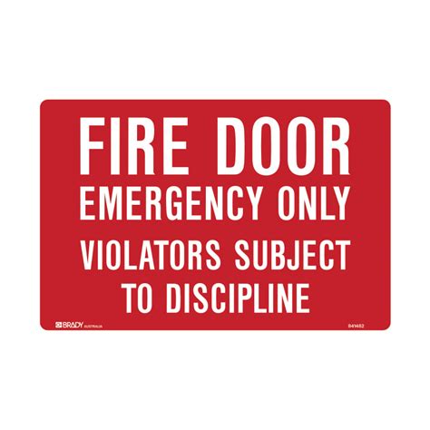 Fire Equipment Sign Fire Door Emergency Only Violators Subject To