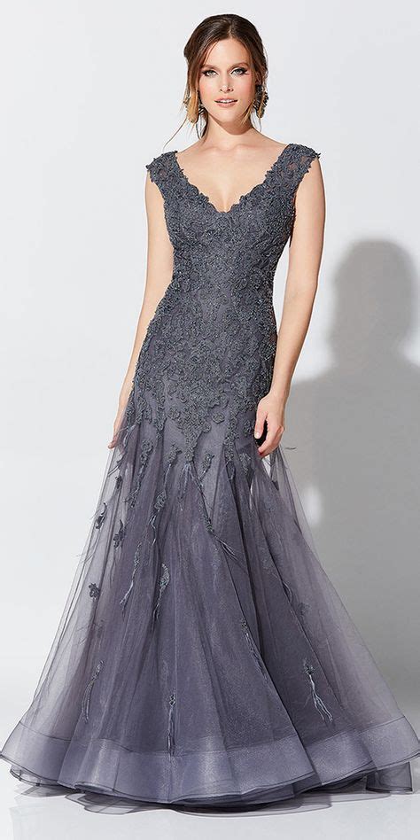 [156 59] Elegant Tulle V Neck Neckline Full Length Mermaid Mother Of