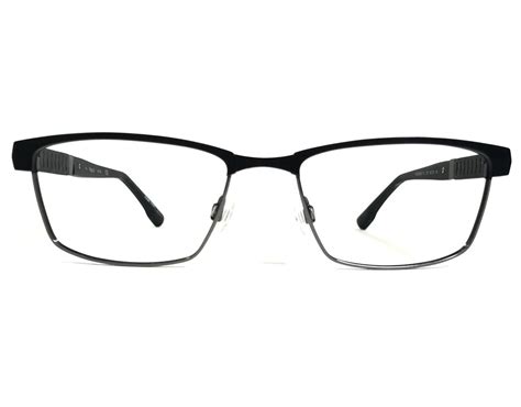 Flexon Eyeglasses Frames Latitude E1110 001 Black Silver Rectangular 55