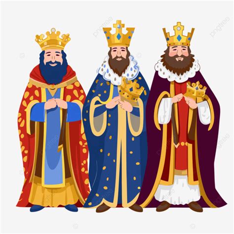 3 Kings Clipart Three Kings Holding Crowns Cartoon Vector Cartoon