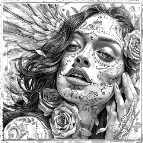 Vintage Chicano Tattoo Style Template Tattoo Style Portrait Of Chicano Girl Mexican Woman With