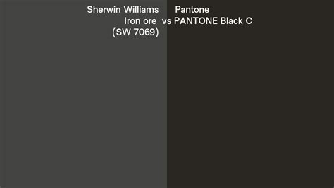 Sherwin Williams Iron Ore Sw 7069 Vs Pantone Black C Side By Side