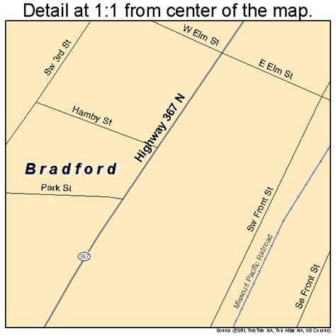 Bradford Arkansas Street Map 0508260