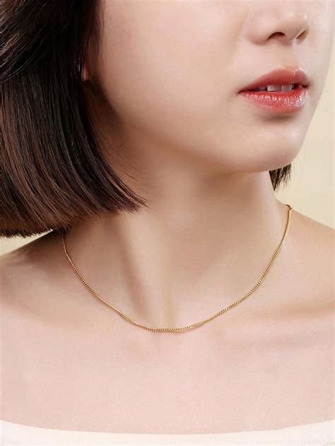 1pc S925 Sterling Silver Necklace Women S Side Chain Long Style With