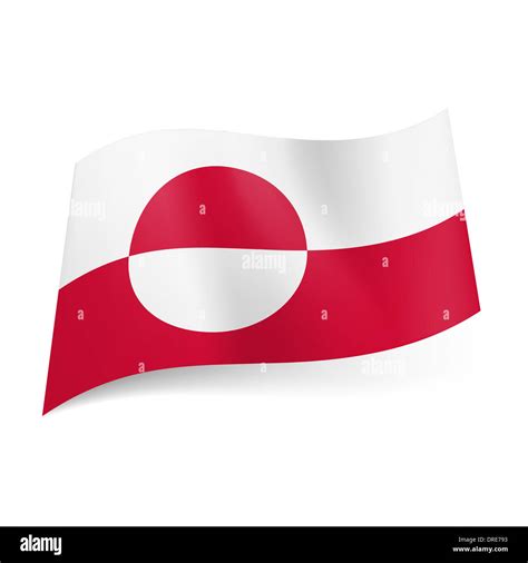 National flag of Greenland: white and red horizontal stripes with ...