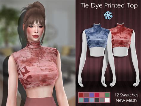 The Sims Resource Lmcs Tie Dye Printed Top