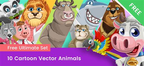 Cartoon Animals - Free Vector Collection - Vector Characters