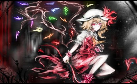 Acryl Blonde Hair Dress Flandre Scarlet Hat Red Eyes Touhou Vampire Wings Konachan