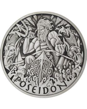 Oz Tuvalu Gods Of Olympus Hades Silver Antiqued Coin