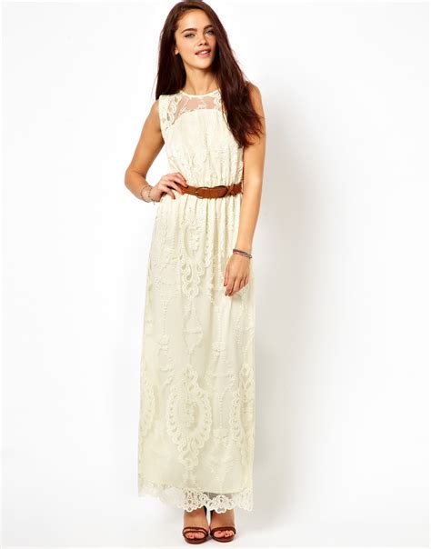 Lyst River Island Lace Maxi Dress In Natural