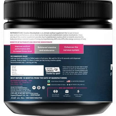 Powder Nutrabustling Creatine Monohydrate Secure Life Pharmaceuticals