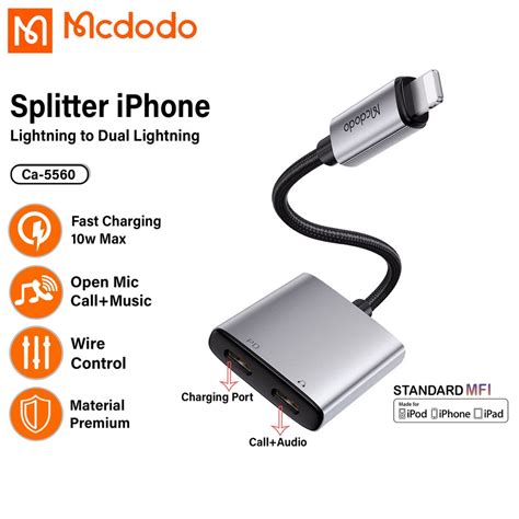 Jual MCDODO Kabel Converter Splitter Lightning IPhone To Dual Lightning