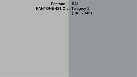 Pantone 421 C Vs RAL Telegrey 1 RAL 7045 Side By Side Comparison