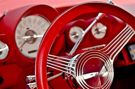 Dashboard Red Classic Car Photograph by Carolyn Marshall