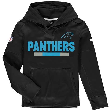 Nike Carolina Panthers Youth Black Performance Pullover Hoodie