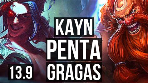 KAYN Vs GRAGAS TOP Penta 66 Winrate Legendary TR Master 13 9