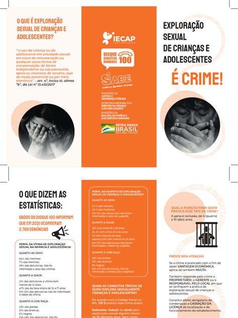 O Que É Laranja No Crime - Folder - Maio Laranja - Versão Final | PDF | Crimes | Crime e Violência