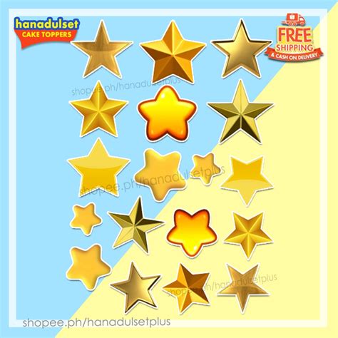 Stars Cake Topper Set Version 1 Happy Birthday Shopee Philippines