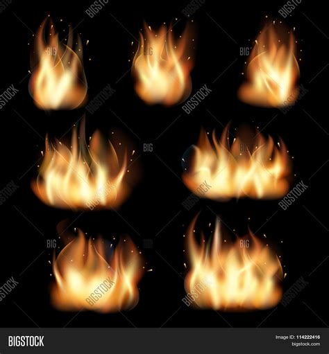 Fire Flames Vector Vector And Photo Free Trial Bigstock