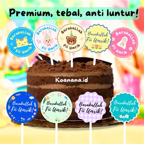 Jual [ Isi 10 ] Barakallah Fii Umrik Cake Topper Dekorasi Hiasan Tusukan Kue Cupcake Shopee