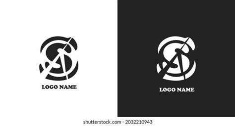 Simple Logo Letter S Black White Stock Illustration 2032210943 ...