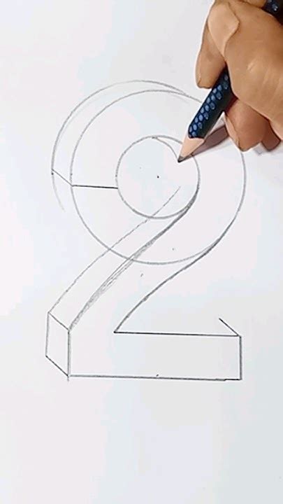 How To Draw Number 2 3d Simple 3d Drawing Number 2 How To Draw