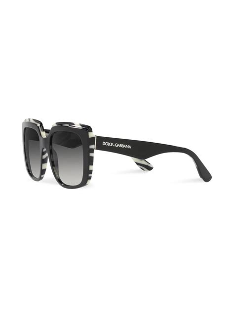 Dolce And Gabbana Eyewear Zebra Print Detail Sunglasses Black Farfetch