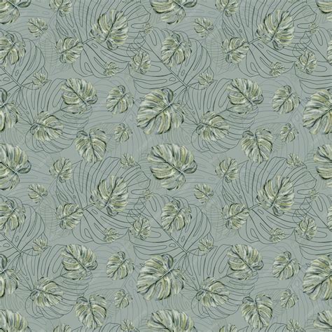 Premium Photo | A green leafy wallpaper with a floral pattern.