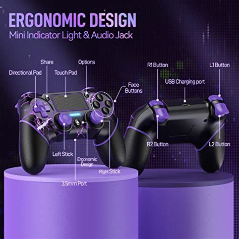 VidPPluing Wireless Controller for PS4/Pro/Slim Consoles, Game ...