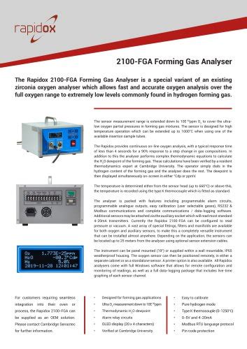 Rapidox 2100 Forming Gas Analyser Cambridge Sensotec Pdf Catalogs