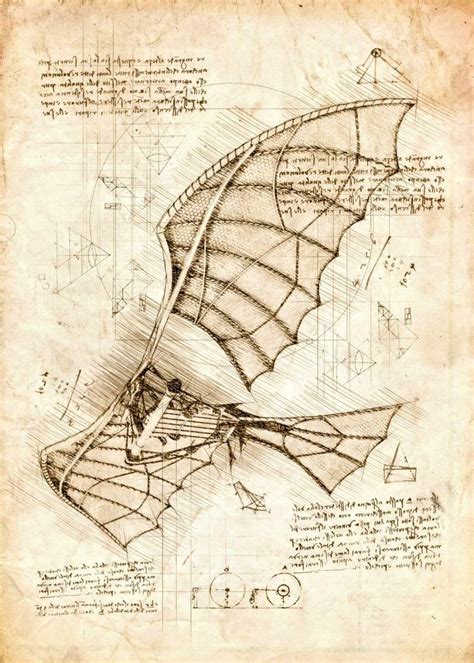 Flying Machine Da Vinci Inventions Leonardo Da Vinci Da Vinci Drawings