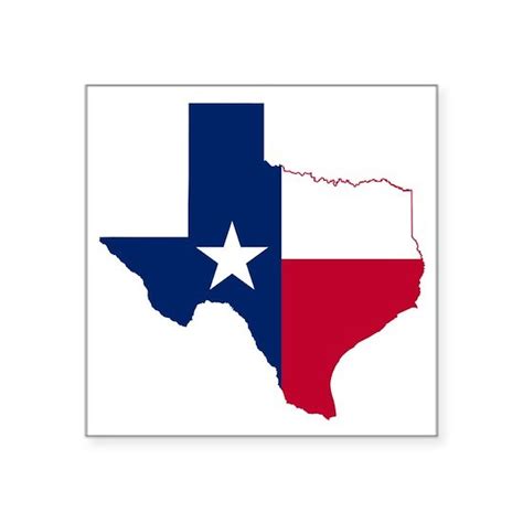 Texas Flag Map Sticker (Square) Texas Flag Map Square Sticker 3" x 3 ...