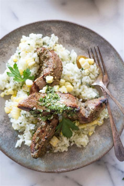 Brazilian Grilled Flank Steak With Chimichurri Rice - Lovely Little Kitchen